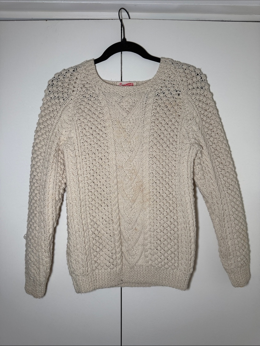 Chunky Cable Knit Cream Sweater